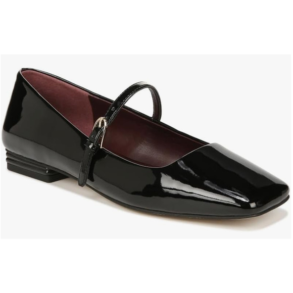 Franco Sarto Tinsley Mary Jane Flats Black Patent 9.5 Wide New In Box - Picture 1 of 8